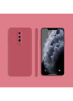 Case Cover For For OnePlus 8 Solid Color Imitation Liquid Silicone Straight Edge Dropproof Full Coverage Protective Case(Red)