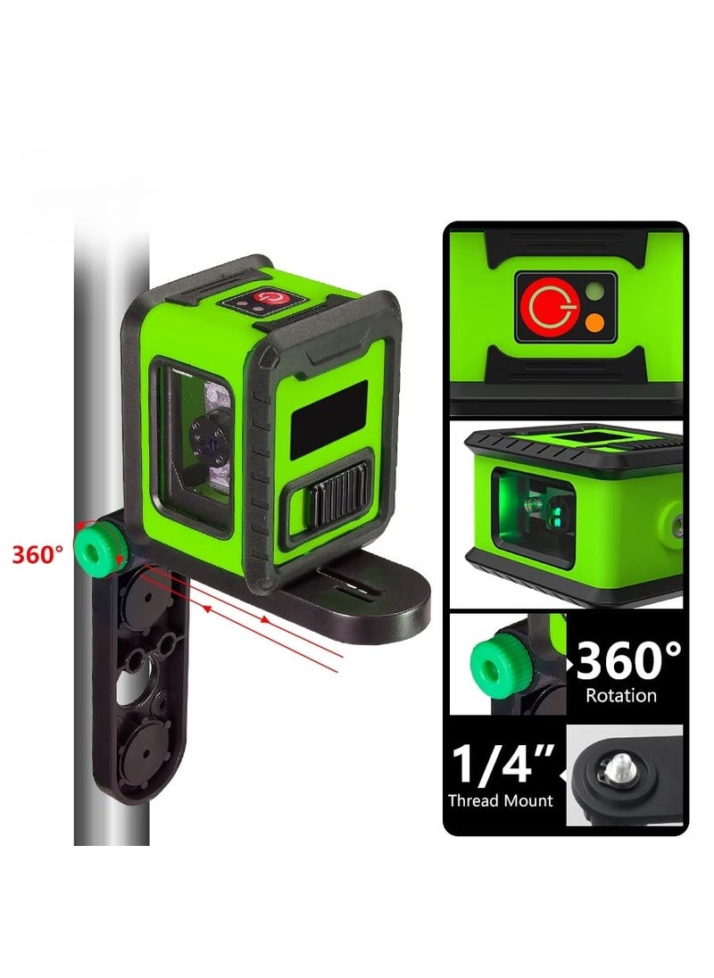 Real Instruments Real Instruments Rotatable Laser Levels 2 Line Horizontal And Vertical Points Cross Lines Border Infrared Laser Level High Precision Green Light Self Leveling Laser Level With Magnetic Bracket  - Image 2