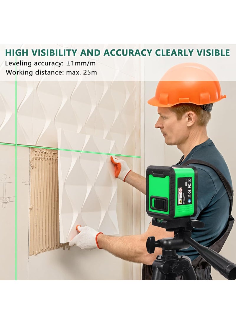 Real Instruments Real Instruments Rotatable Laser Levels 2 Line Horizontal And Vertical Points Cross Lines Border Infrared Laser Level High Precision Green Light Self Leveling Laser Level With Magnetic Bracket  - Image 5