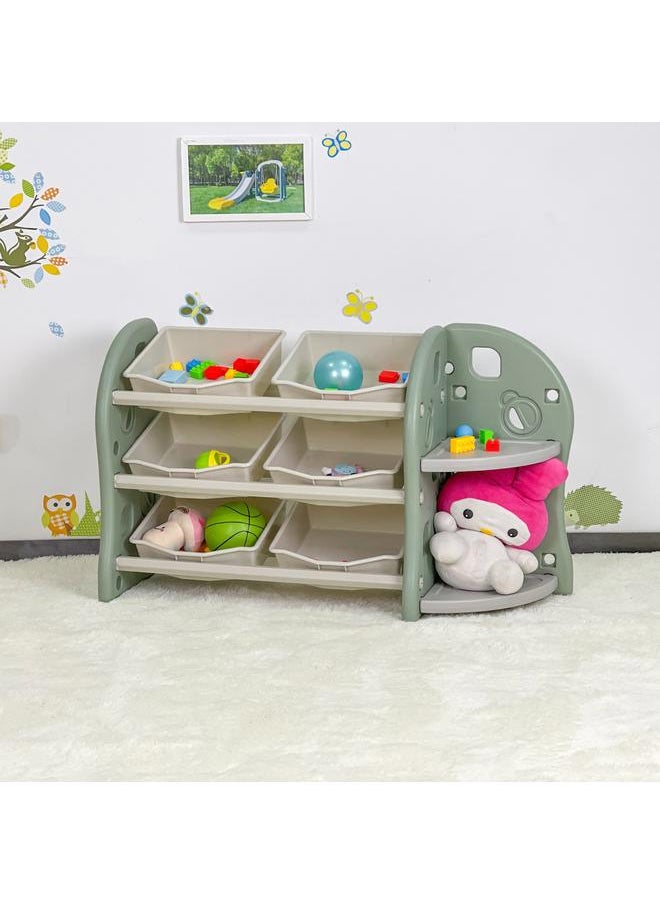 IRIS - Kinder 3 Tier Toy Organiser Bookcase With 6 Boxes - Image 1