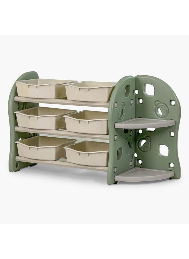 IRIS - Kinder 3 Tier Toy Organiser Bookcase With 6 Boxes - Image 1