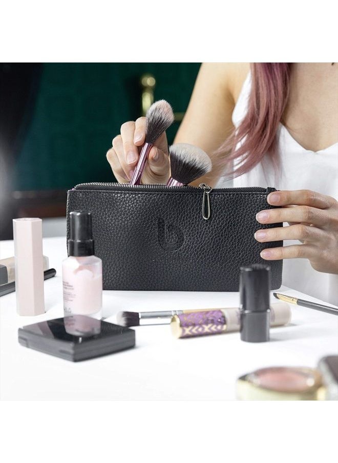 Beauty Junkees Makeup Brush Case Cosmetic Bag Black Make Up Brush Holder Pouch or Cosmetic Storage Organizer for Purse or Travel, Large Enough to Carry All Size Brushes, Cruelty Free  - Image 4