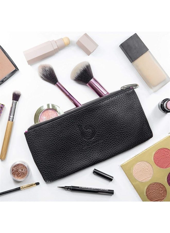 Beauty Junkees Makeup Brush Case Cosmetic Bag Black Make Up Brush Holder Pouch or Cosmetic Storage Organizer for Purse or Travel, Large Enough to Carry All Size Brushes, Cruelty Free  - Image 5