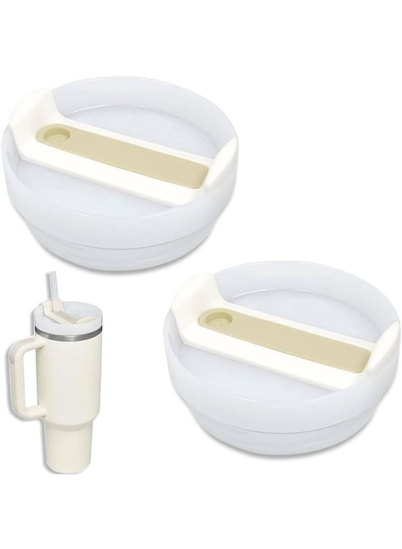 Zikra أغطية أكواب تامبلر لستانلي 40 أونصة، عبوة 2 قابلة لإعادة الاستخدام، مقاومة للتسرب، مقاومة للرش، أغطية بديلة، تناسب ستانلي وأكواب أخرى 40 أونصة (أخضر داكن) - Image 1