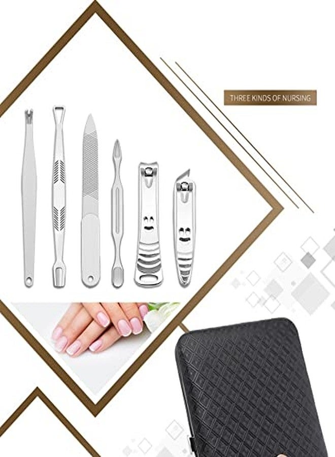 SYGA Manicure Set Manicure kit for women Pedicure kit 11 in 1 Nail Scissors with Black Leather Travel Case, Black - Image 1