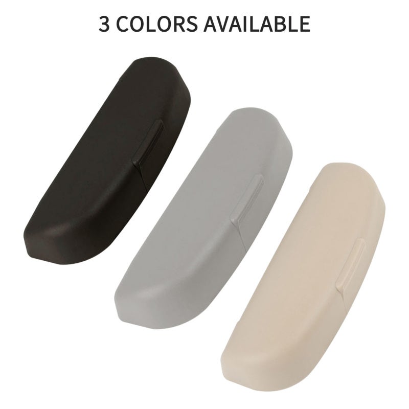 Car Glasses Case: Grey ABS Fall-resistant Wear-resistant Sunglasses Holder - Sponge Lining One-handed Access Glasses Case Storage Box for All Cars Without Puller Models - Image 4