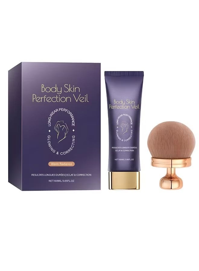 تغطية الجسم Perfector 108ml - غطاء الوشم المقاوم للماء ومغطية ، ماكياج الساق المقاوم للماء لا نقل ، حتى الجلد والساق والجسم ندبة غطية ماكياج مع الفرشاة - Image 1