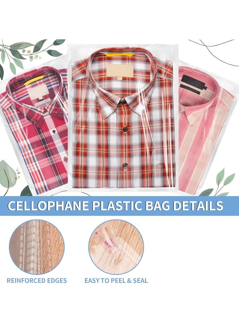 KOOKNA 100Pcs Clear Plastic Bag, 23x30cm Large Bags for Clothing and Shirts, Resealable Cellophane Sleeves for Professional Retail Packaging, Dust-Proof and Tear-Resistant, Self-Sealing - Image 3