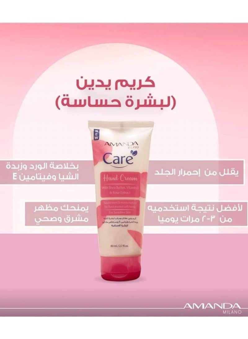 Amanda Milano Amanda Milano Hand Cream with Shea Butter,Vitamin E and Rose Water Extract 80 ml - Image 2