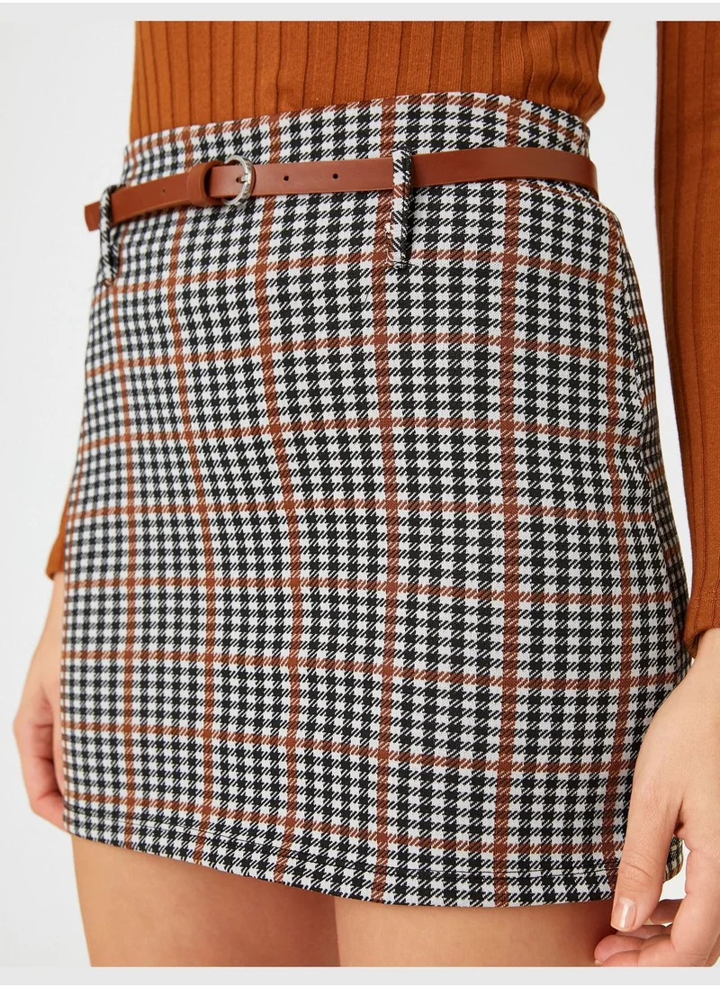 KOTON Waist Detail Slim Fit Mini Skirt
