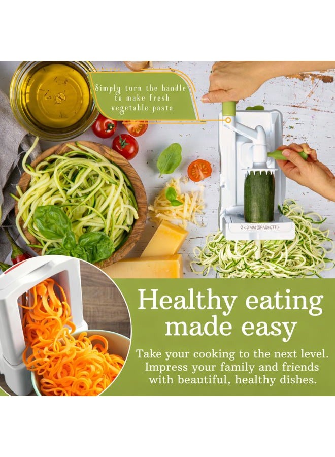 Brieftons 10-Blade Spiralizer: Strongest-and-Heaviest Vegetable Spiral Slicer, Best Veggie Pasta Spaghetti Maker for Low Carb/Paleo/Gluten-Free, with Blade Caddy, Container, Lid & 4 Recipe Ebooks - Image 2
