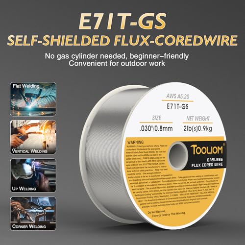 TOOLIOM Flux Core Gasless MIG Wire E71T-GS .030" Diameter 2-Pound Spool Flux Core Self-Shielded Carbon Steel MIG Welding Wire - Image 2