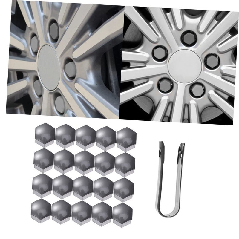 Grey Lug Nut Cover Caps 20 Pack Size 1 Easy Install Corrosion Resistant Wheel Screw Protectors - Image 4