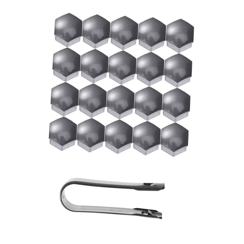Grey Lug Nut Cover Caps 20 Pack Size 1 Easy Install Corrosion Resistant Wheel Screw Protectors - Image 2