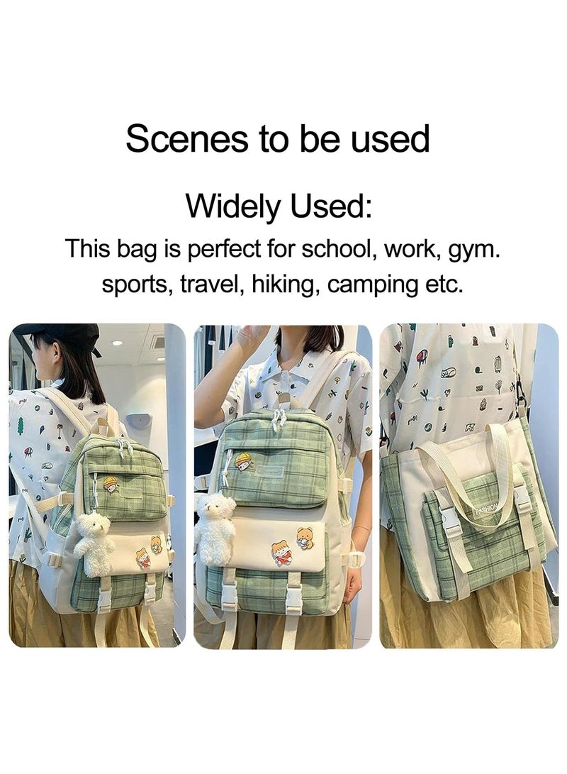 مجموعة من 5 قطع من حقائب الظهر، حقائب ظهر للأطفال، حقيبة مدرسية للأطفال، حقيبة ظهر كتب مدرسية للمراهقين، حقيبة ظهر سفر كرتونية، حقيبة كتف، حقيبة يد (أسود) - Image 5