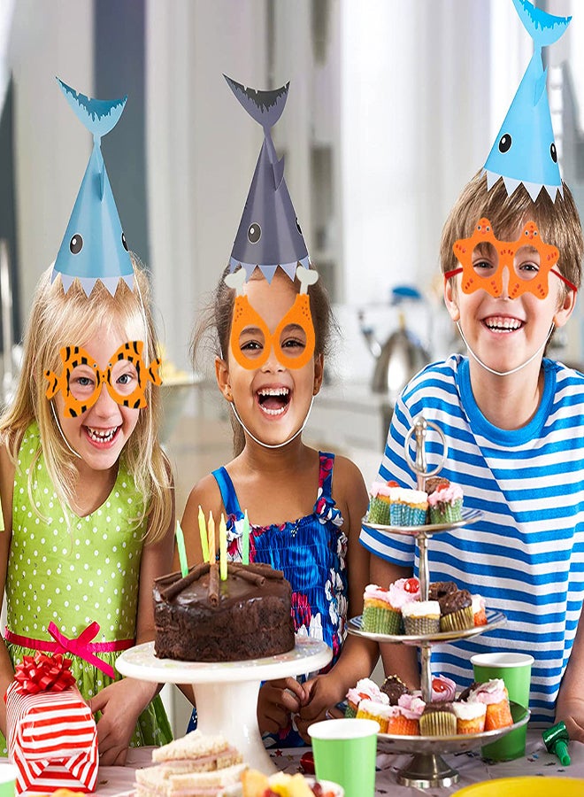 Excefore Party Glasses 6 Pcs Photo Booth Props Party Glasses Party Glasses Hawaiian Funny Sunglasses Hawaiian Fancy Dress Photo Props Funky Glasses for Summer Hawaiian BeachTropical Birthday Party - Image 5