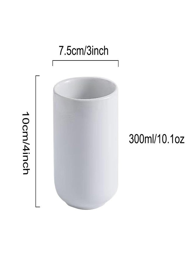 RabyLeo Pure Color Ceramic handleless Straight Cup Mug Water Cup Hotel Hotel Cup Toothbrush Cup mouthwash Cup Teacup Hospitality. (White) - Image 2
