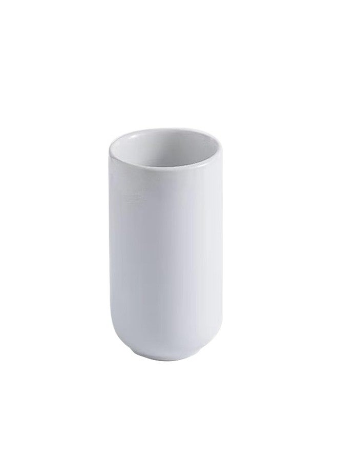 RabyLeo Pure Color Ceramic handleless Straight Cup Mug Water Cup Hotel Hotel Cup Toothbrush Cup mouthwash Cup Teacup Hospitality. (White) - Image 1