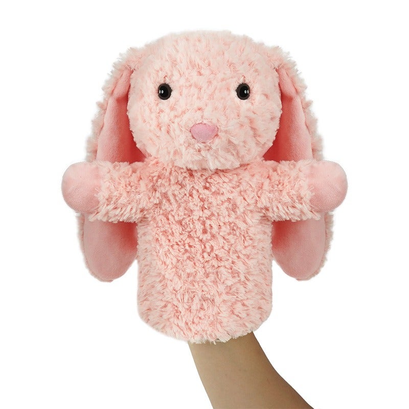 Cute Animal Plush Hand Puppet Toy for Kids Parent-Child Interactive Soothing Doll Cartoon Finger Puppet Plush Toy