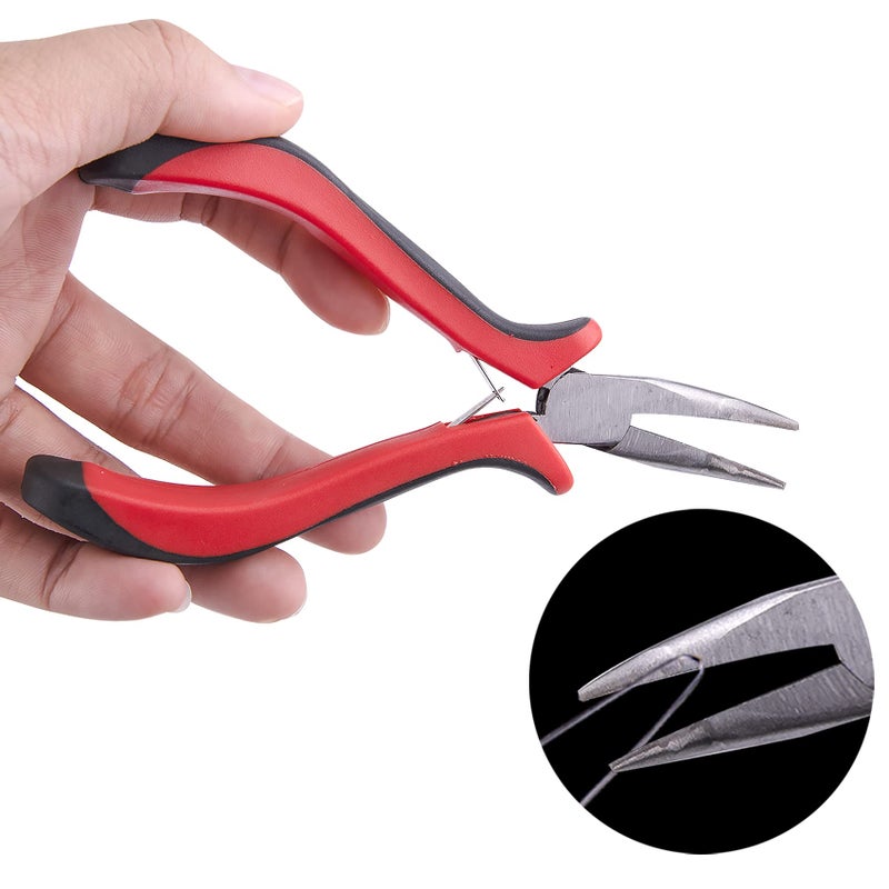 Duufin Hair Extensions Kit 500 Pcs Brown Micro Ring Beads 1 Micro Beads Plier 2 Hook Needle Pulling Loop 4 Plastic Alligator Hair Clips 1 Comb and 2 Bags Black Mini Rubber Hair Elastic - Image 3