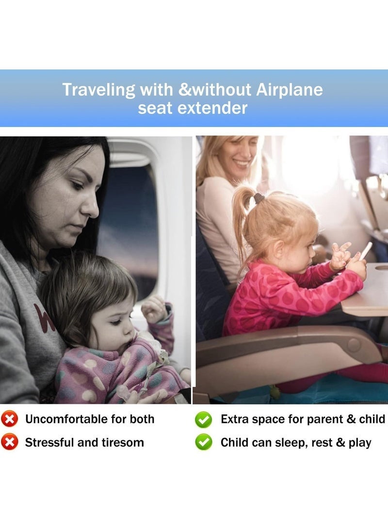 سرير طائرة للأطفال، سرير سفر قابل لتمديد مقعد الأطفال، أساسيات طائرة آمنة للأطفال، مقعد طائرة محمول للرحلات الطويلة مع مسند للقدمين، ضروري لنوم وراحة الطفل أثناء الطيران (رمادي) - Image 4