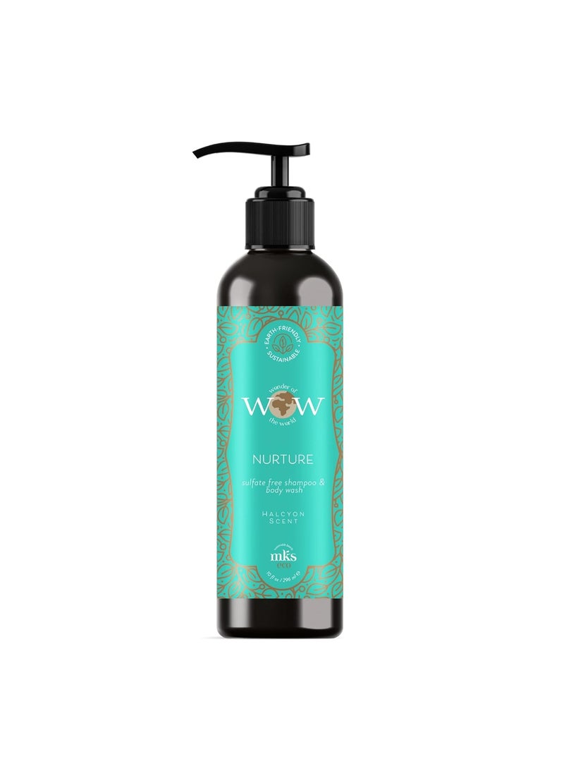 Earthly Body - MKS eco WOW Nurture SulfateFree Shampoo  Body Wash Halcyon Scent  Free From Silicones Sulfate Cleansers Parabens Gluten Mineral Oil  Petrolatum  Vegan Cruelty Free - Image 1