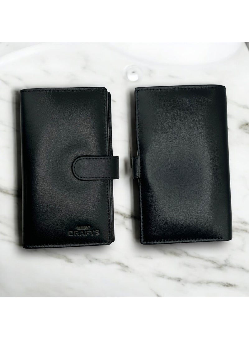 Mario Drafts Mens Leather Multiple Credit Card Slots Card Holder, Black - Image 5