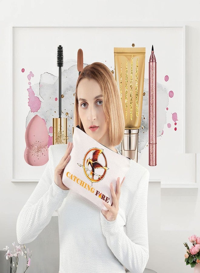 LEVLO Hunger Movie Cosmetic Makeup Bag Hunger Movie Inspired Gift Fire Makeup Zipper Pouch Bag (Fire Bag) - Image 2