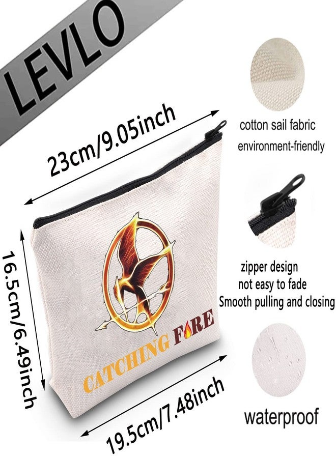 LEVLO Hunger Movie Cosmetic Makeup Bag Hunger Movie Inspired Gift Fire Makeup Zipper Pouch Bag (Fire Bag) - Image 3