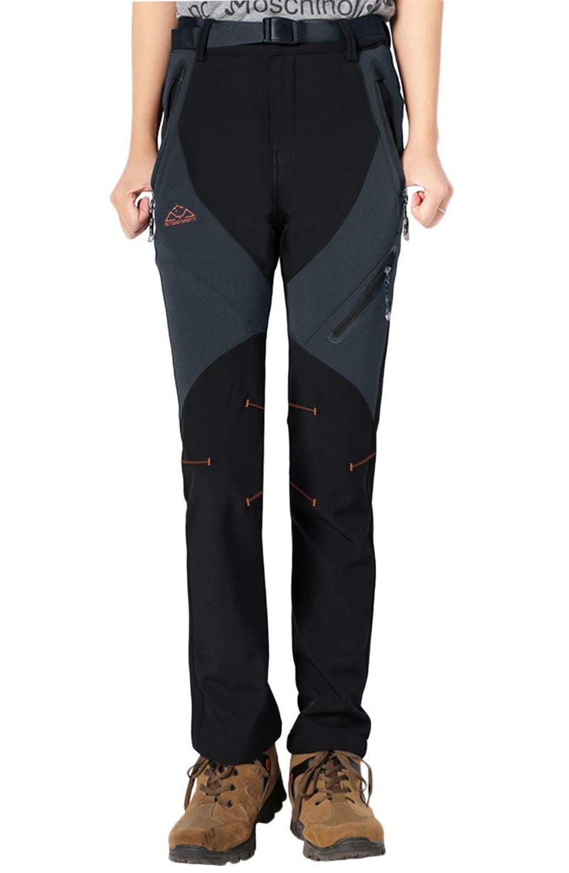 Rdruko Women's Snow Pants Waterproof Insulated Fleece Thermal Ski Hiking Snowboard Pants(Black, US XXL) - Image 2