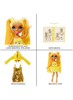 RAINBOW HIGH Fantastic Fashion Sunny Madison - Yellow 11” Fashion Doll And Playset With 2 Complete Doll Outfits, And Fashion Play Accessories, Great Gift For Kids 4-12 Years Old  - Image 3