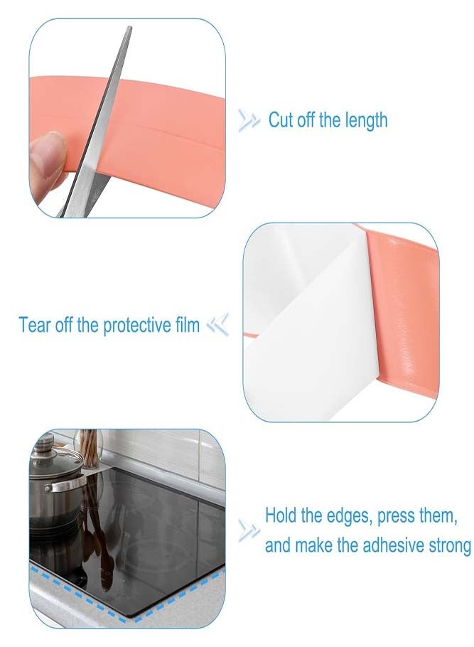 Loquat 2 Rolls Anti-Mold Caulk Tape 3.8cm x 3.2m - 100% Waterproof Self-Adhesive for Bathroom  Kitchen Sink Sealing - Image 4