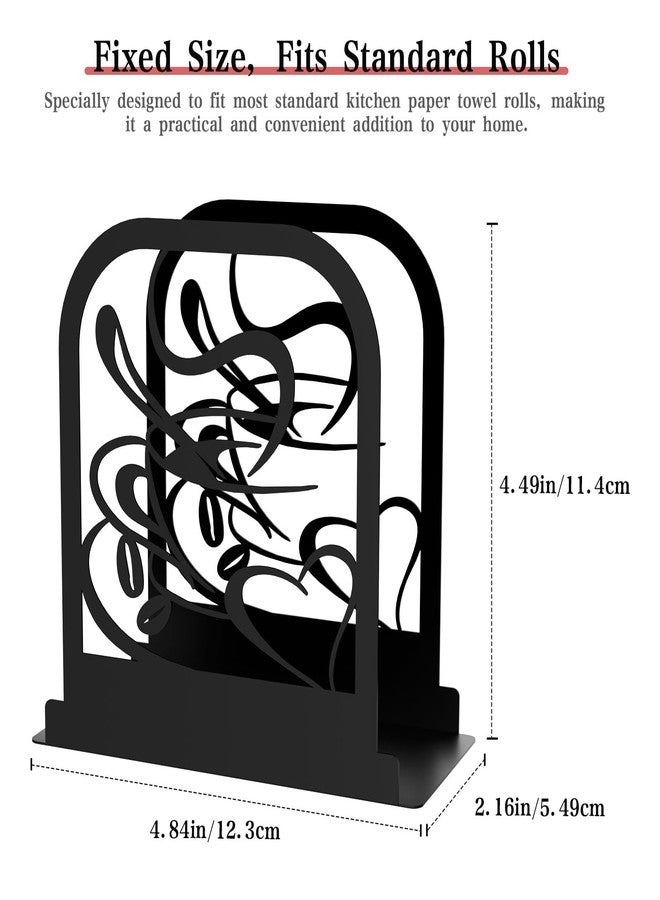 Hounahha Modern Standing Napkin Holder for table, Black Metal Napkin Dispenser, Coffee time Theme Style Napkin Holder, Suitable for Kitchen, Coffee Shop, Dining Room - Image 3
