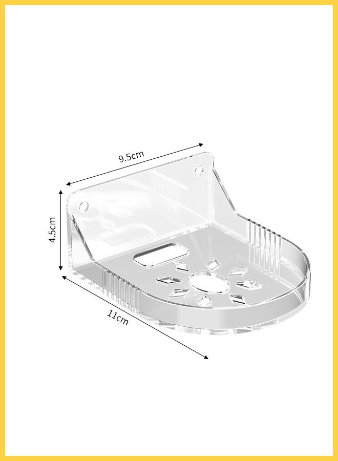 CHOWROAD 4PCS-  Base Bracket  Wall Mount Floating Shelves Set for Security Cameras, Baby Monitors, Speakers, and More - Large Cable Outlet at the Bottom, No Drill & Drilling Installation Options (Transparent )PC material - Image 2