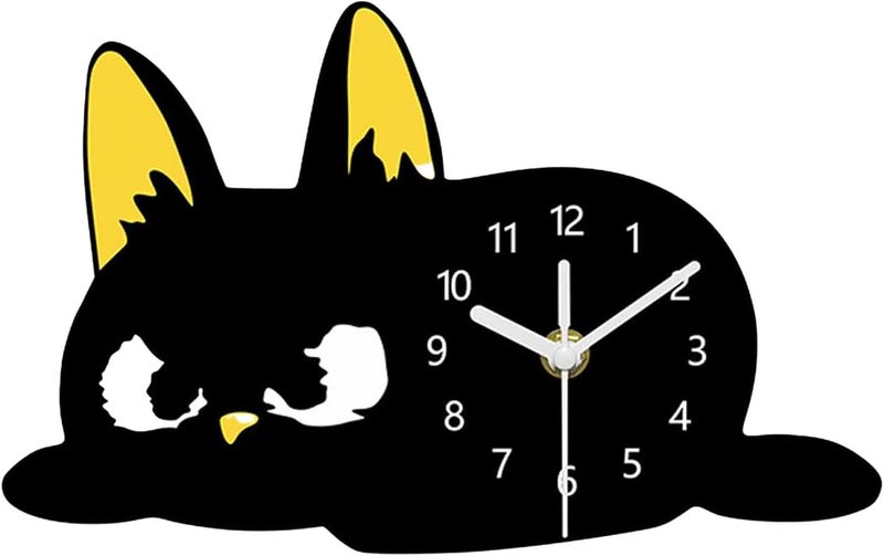 Tabletop Cat Clock Kitten Desk Clock Table Ornament Mantel Home Decor Farmhouse - Image 1
