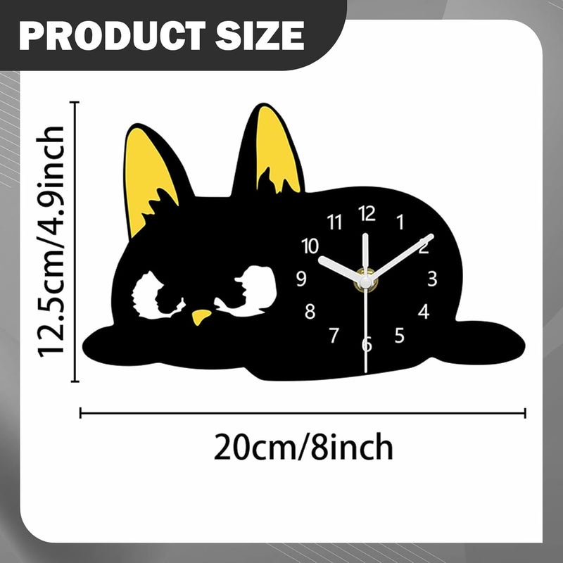Tabletop Cat Clock Kitten Desk Clock Table Ornament Mantel Home Decor Farmhouse - Image 3