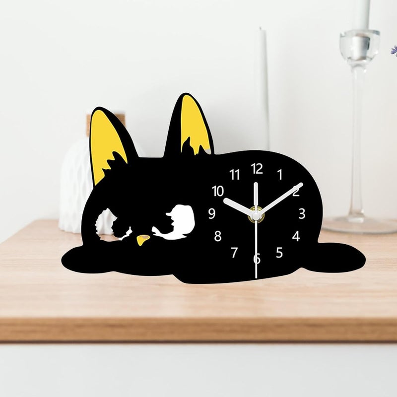 Tabletop Cat Clock Kitten Desk Clock Table Ornament Mantel Home Decor Farmhouse - Image 5