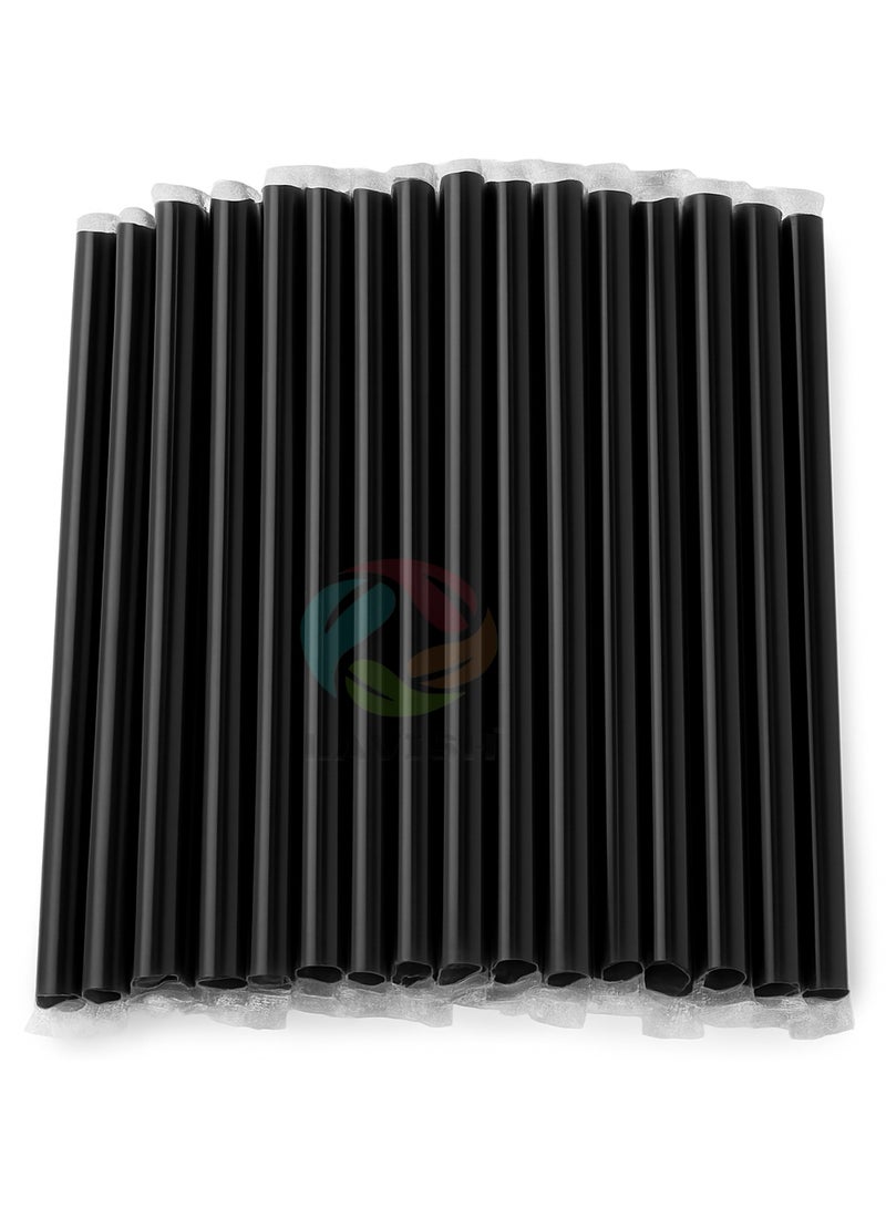 Lavish Jumbo Boba Straws 25-Pack | 12mm Thick, 24cm Long | Black Extra-Wide Smoothie Straws | Individually Wrapped, BPA-Free | Ideal for Bubble Tea, Milkshakes, Juice, Events & Cafes - Image 1