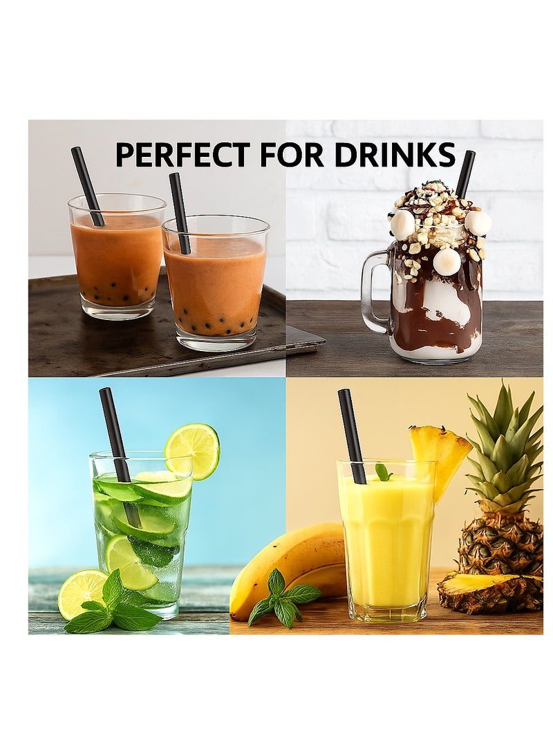 Lavish Jumbo Boba Straws 25-Pack | 12mm Thick, 24cm Long | Black Extra-Wide Smoothie Straws | Individually Wrapped, BPA-Free | Ideal for Bubble Tea, Milkshakes, Juice, Events & Cafes - Image 4