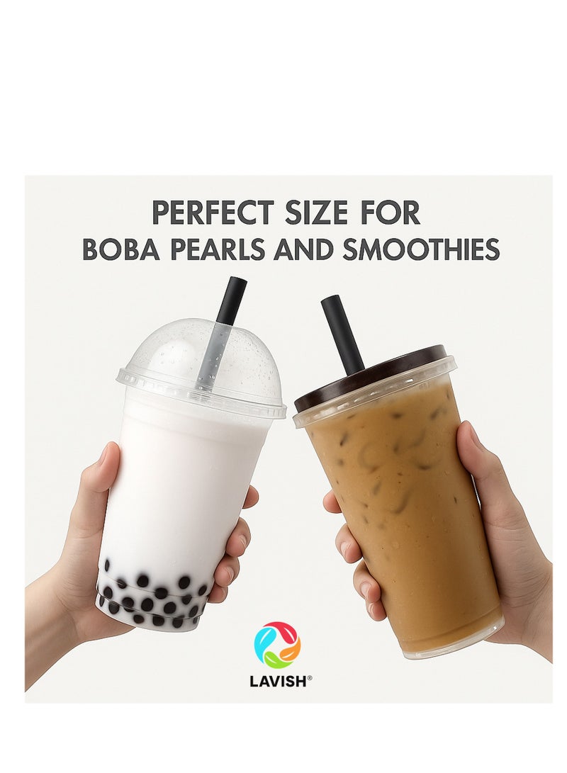 Lavish Jumbo Boba Straws 25-Pack | 12mm Thick, 24cm Long | Black Extra-Wide Smoothie Straws | Individually Wrapped, BPA-Free | Ideal for Bubble Tea, Milkshakes, Juice, Events & Cafes - Image 5