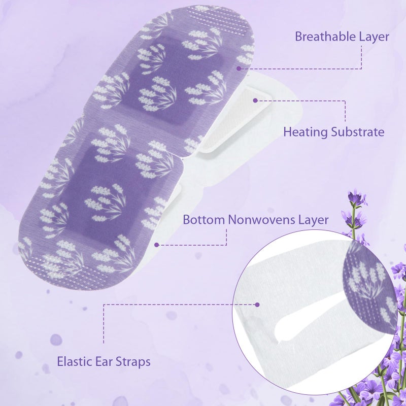 Croloose 100 Pcs Steam Eye Masks for Dry Eyes Lavender Self Heated Steam Warm Eye Mask Heated Disposable Eyes Masks for Dark Circles, Puffy, Relief Stress, Fatigue Relaxation Gifts - Image 3