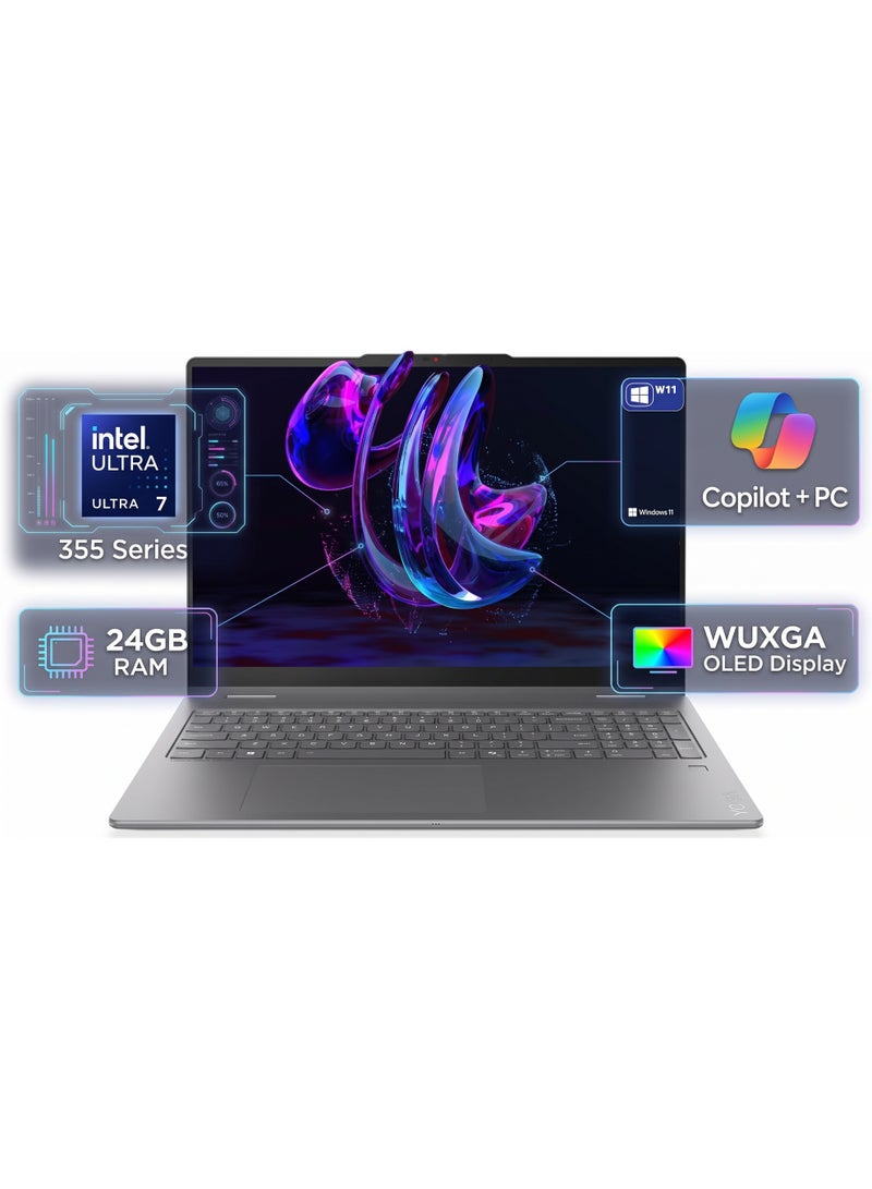 Lenovo Yoga 7i 2-in-1 14" 2K OLED Touchscreen Laptop, Intel Core Ultra 7 355, 24GB RAM, 1TB SSD, Windows 11, Luna Grey English Luna Grey - Image 1