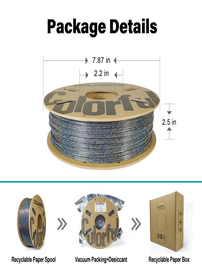 Colorful Magic PLA 3D Printer Filament – Color Changing Galaxy Glitter Effect | Multi-Color Shimmering Finish, Easy to Print PLA, 1.75mm, 1kg | Colorful® - Image 5