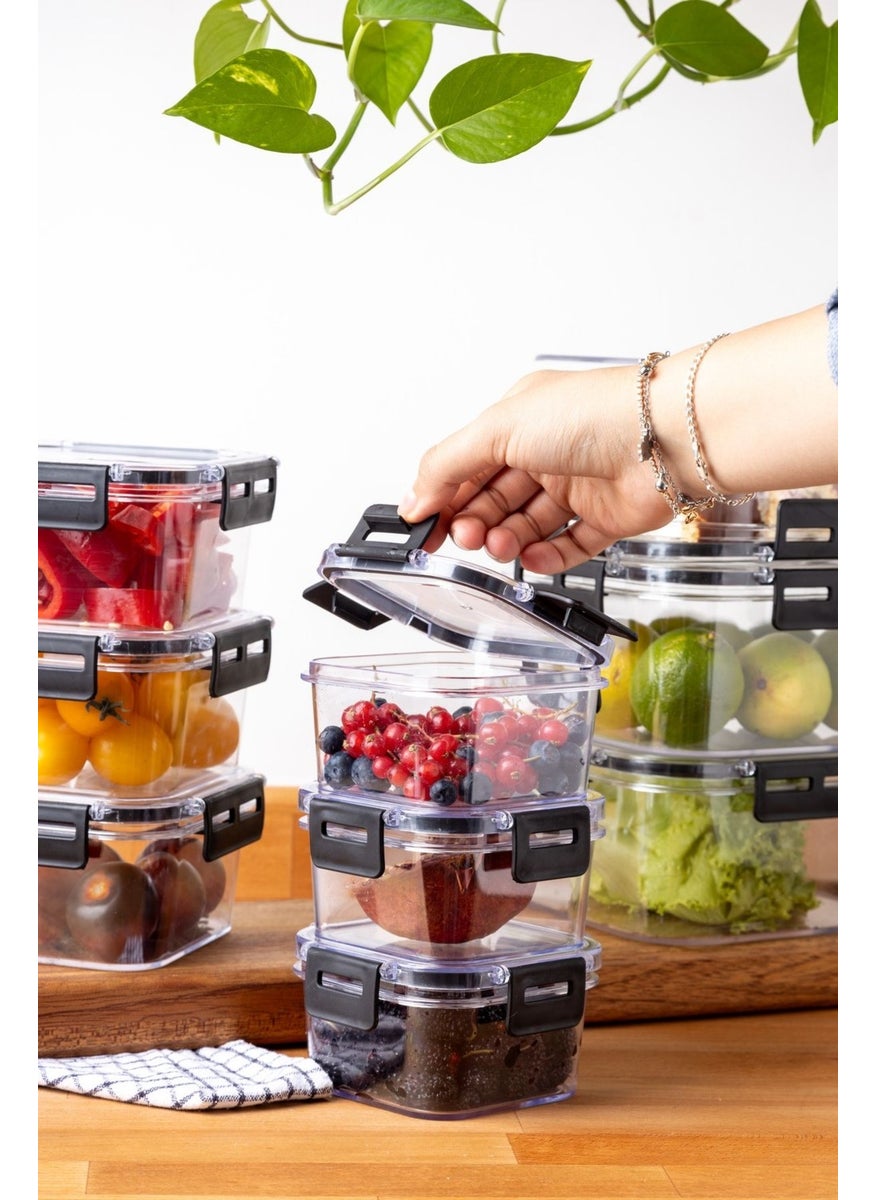 Nandy Home 9 Piece Set Lock Lid Square Clear Storage Box Set - 400-900-1800ML  - Image 3