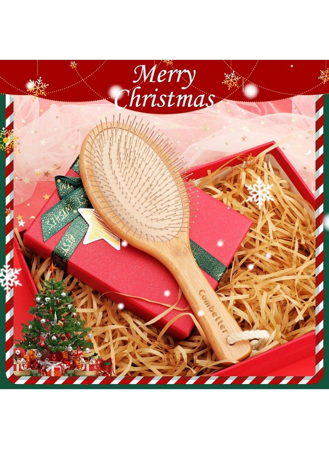 Combetter Bamboo Hair Brush Combetter, Smoothing Hair&Massage, Detangling Anti-Static Hairbrush, Natural Wood Comb with Metal Bristles for Women, Men & Children - Image 2