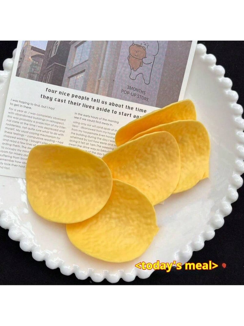 قطعتين مشابك شعر بتصميم شرائح بطاطا مقرمشة – اكسسوارات شعر مضحكة وعصرية - Image 3