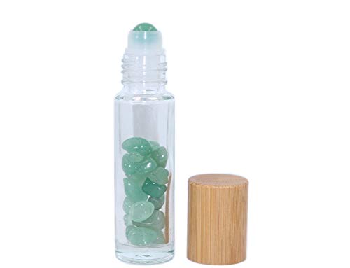 Wresty 10ml Roll On Bottle With Gemstone Rollerball&Crystal Chips Inside,10 Packs Glass Roller Bottles Essential Oil Sample Bottles(Bamboo Lids) - Image 5