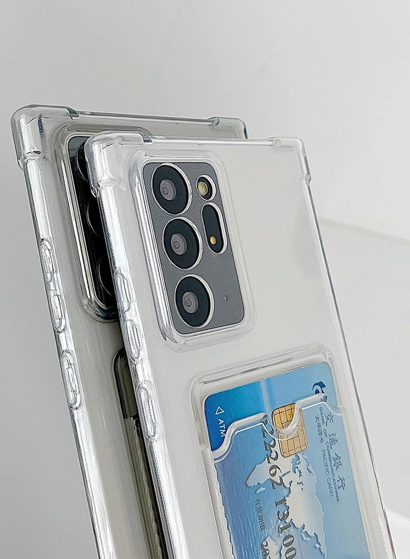 ten.tech TenTech Transparent cover with shockproof corners with card holder - card holder - heat-resistant polyurethane card holder for Samsung Galaxy Note 20 Ultra - transparent  - Image 2
