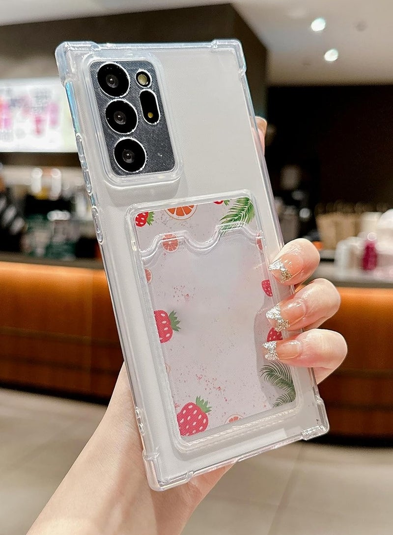 ten.tech TenTech Transparent cover with shockproof corners with card holder - card holder - heat-resistant polyurethane card holder for Samsung Galaxy Note 20 Ultra - transparent  - Image 3