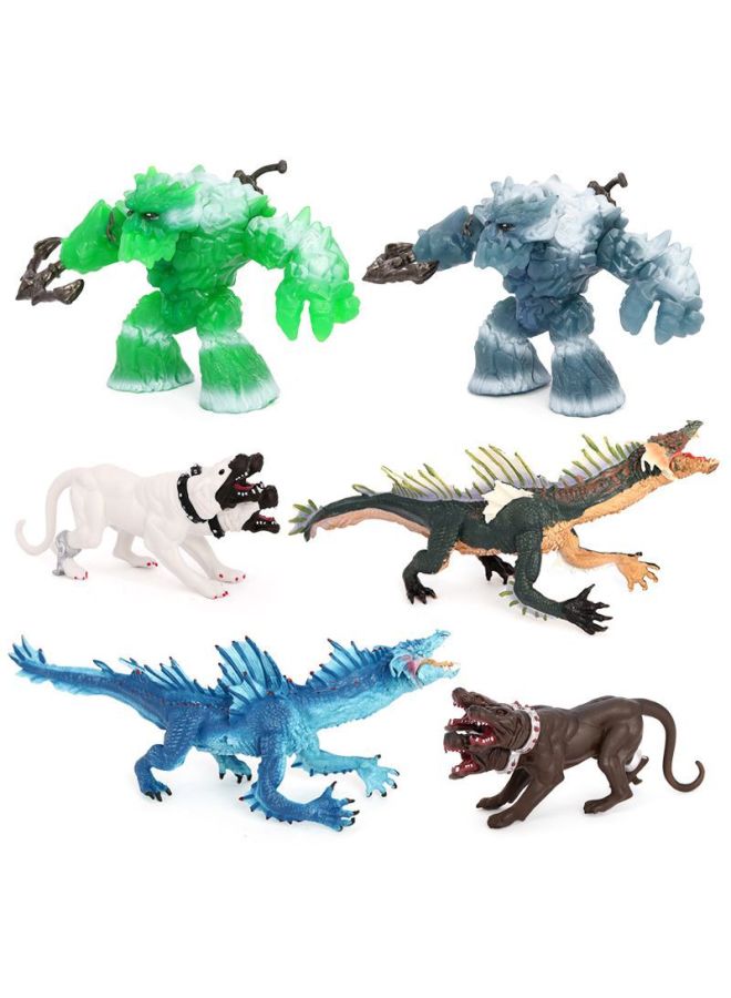 Simulation Myth Animal Model Fire Phoenix Warcraft Monster Three-headed Dog Ice Giant Cognitive Ornaments Plastic Toys-Color:Pl127-3311 Three-headed Dog (black) - Image 5